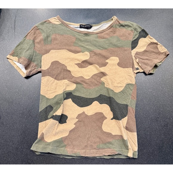 Good American Tops - Good American T-Shirt Women S Green Camo Excellent Cotton Short Sleeve